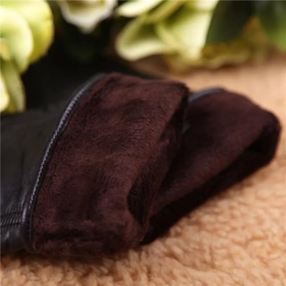 Women's Lambskin Touchscreen Leather Gloves Winter Lined Long Sleeves
